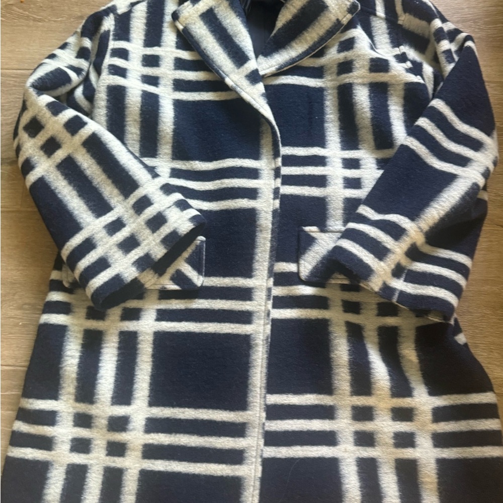 Pink Tartan Oversized Plaid Coat New XS Small